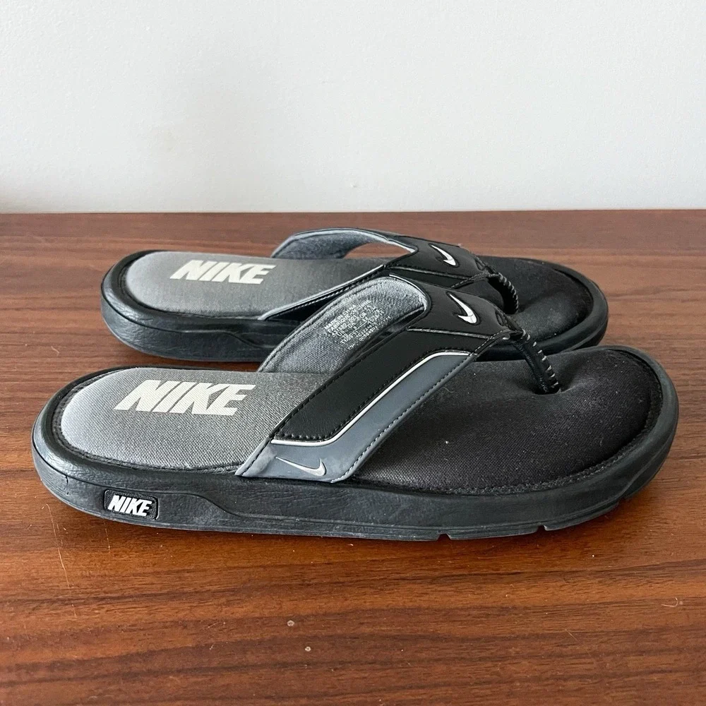 Nike Comfort Thong Sandals Black Flip Flops Men's Size 10 - Picture 2 of 8